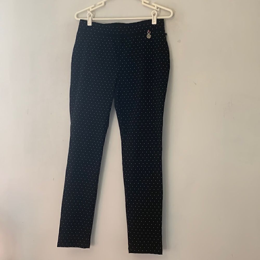 TOMMY HILFIGER PANTSย Black white polka dot Pull onโSize 8โNWT